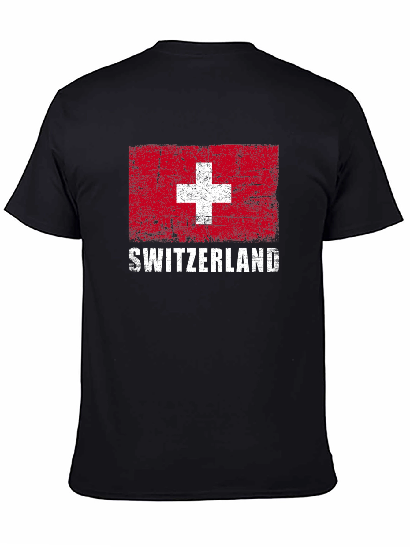 Switzerland Flag Graphic T-Shirt - Distressed Design