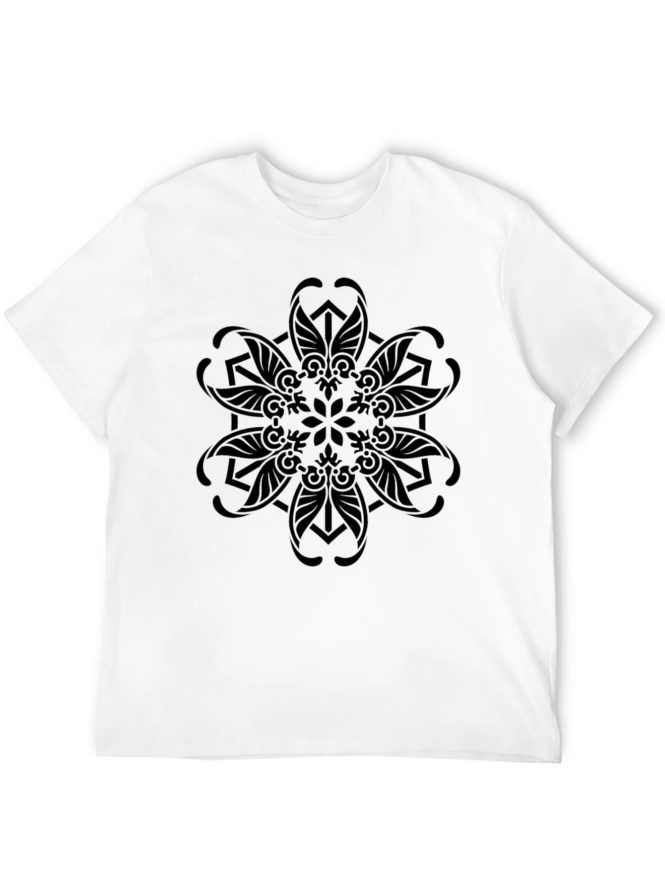 Black Mandala Graphic Tee - Stylish Comfort