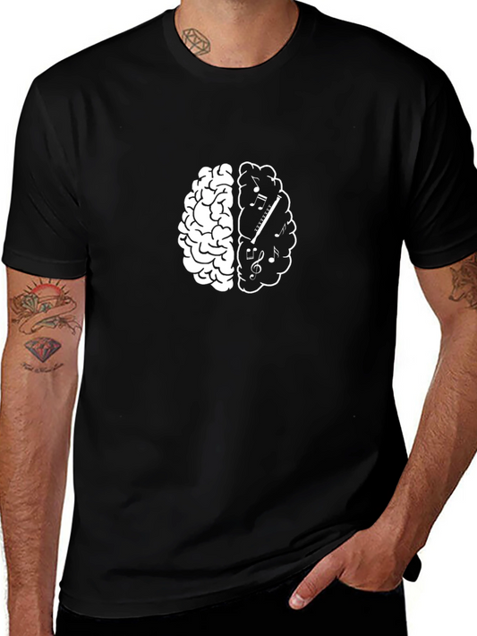 Brain Music T-Shirt - Left & Right Brain Graphic Tee