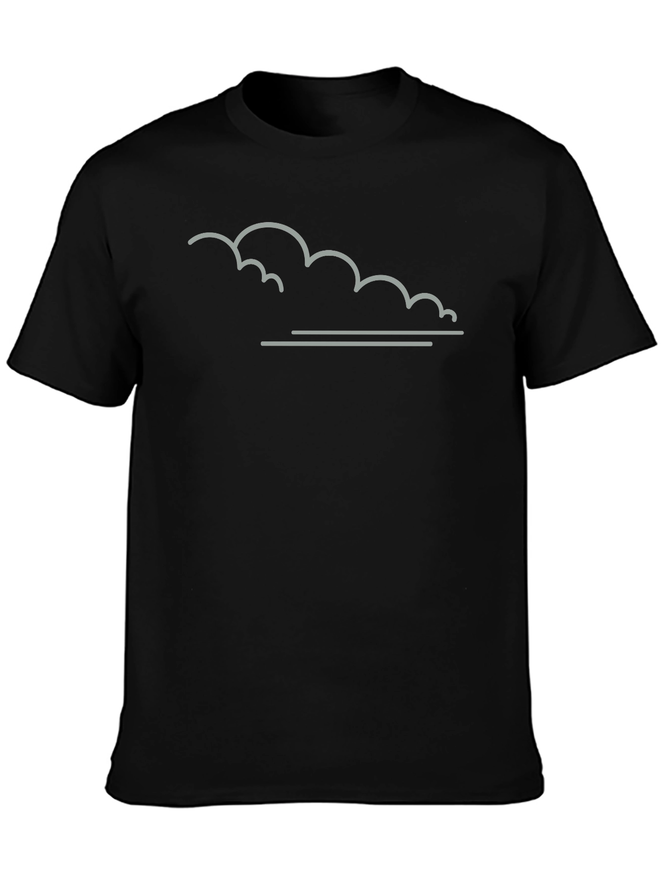 Minimalist Cloud Design Black T-Shirt