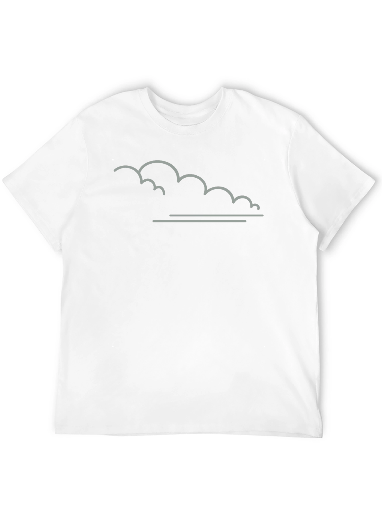 Minimalist Cloud Design Black T-Shirt