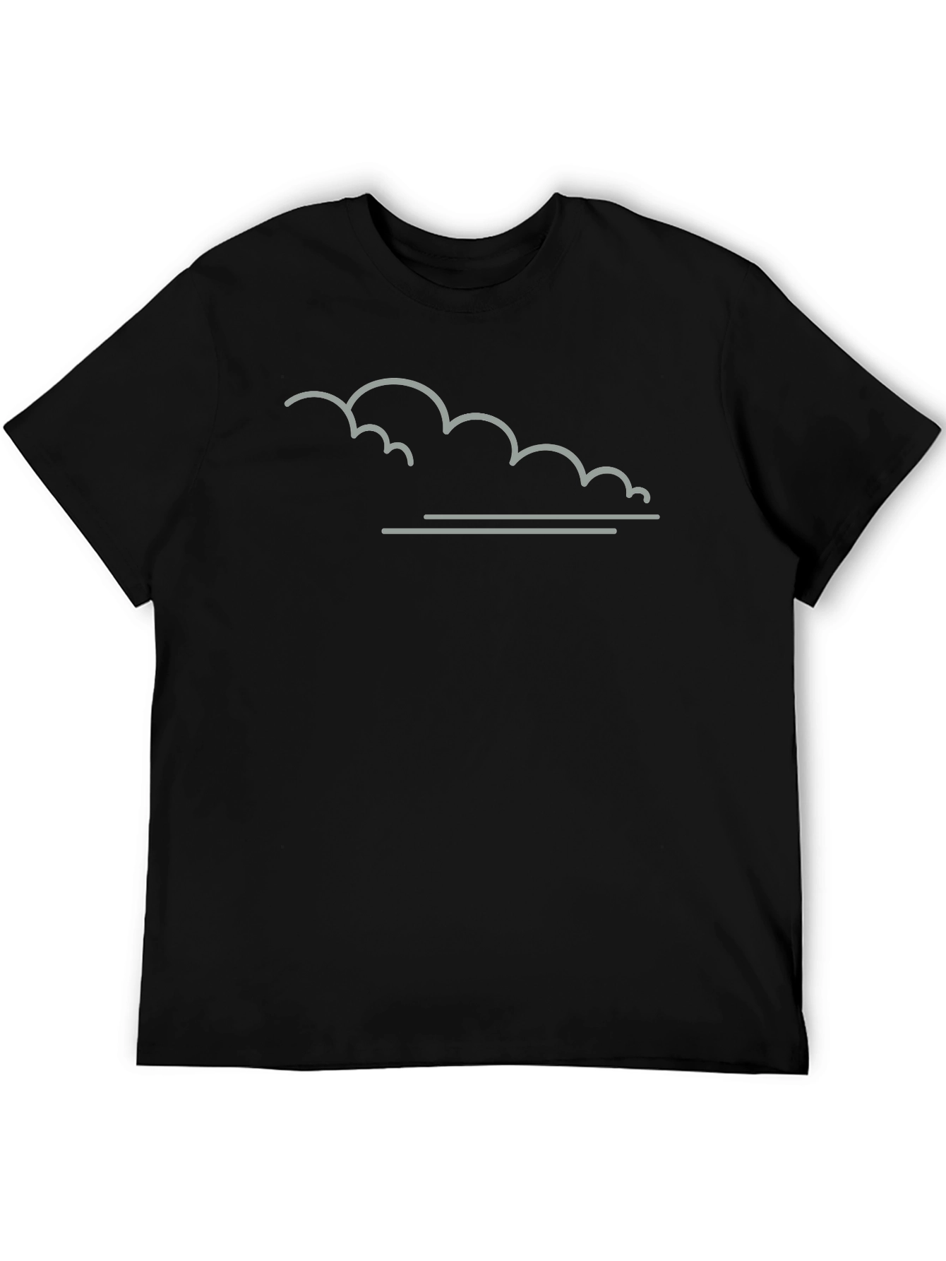 Minimalist Cloud Design Black T-Shirt