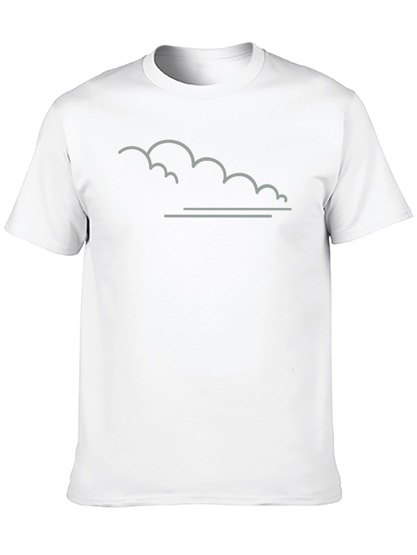 Minimalist Cloud Design Black T-Shirt