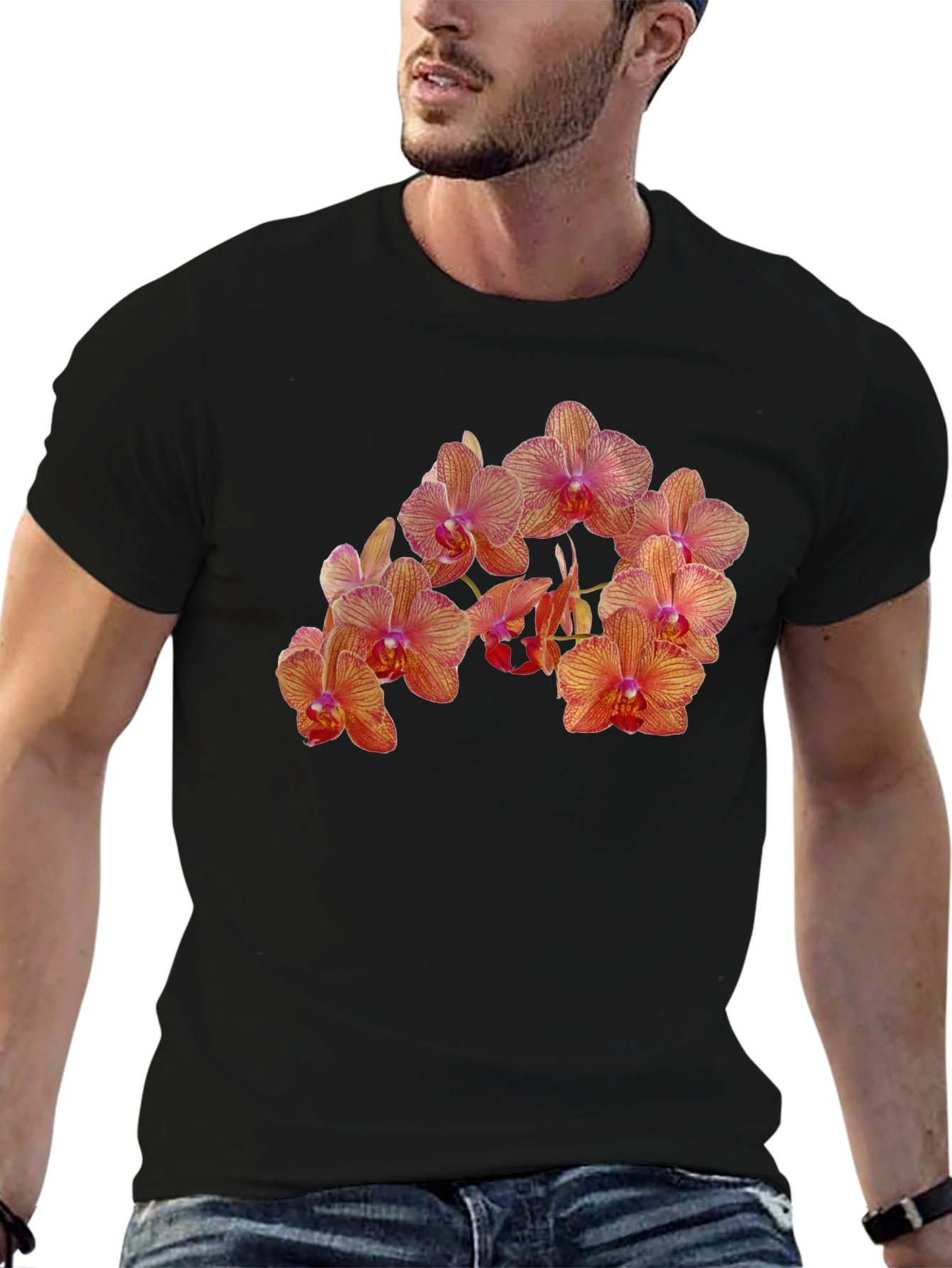 Orchid Flower Print T-Shirt