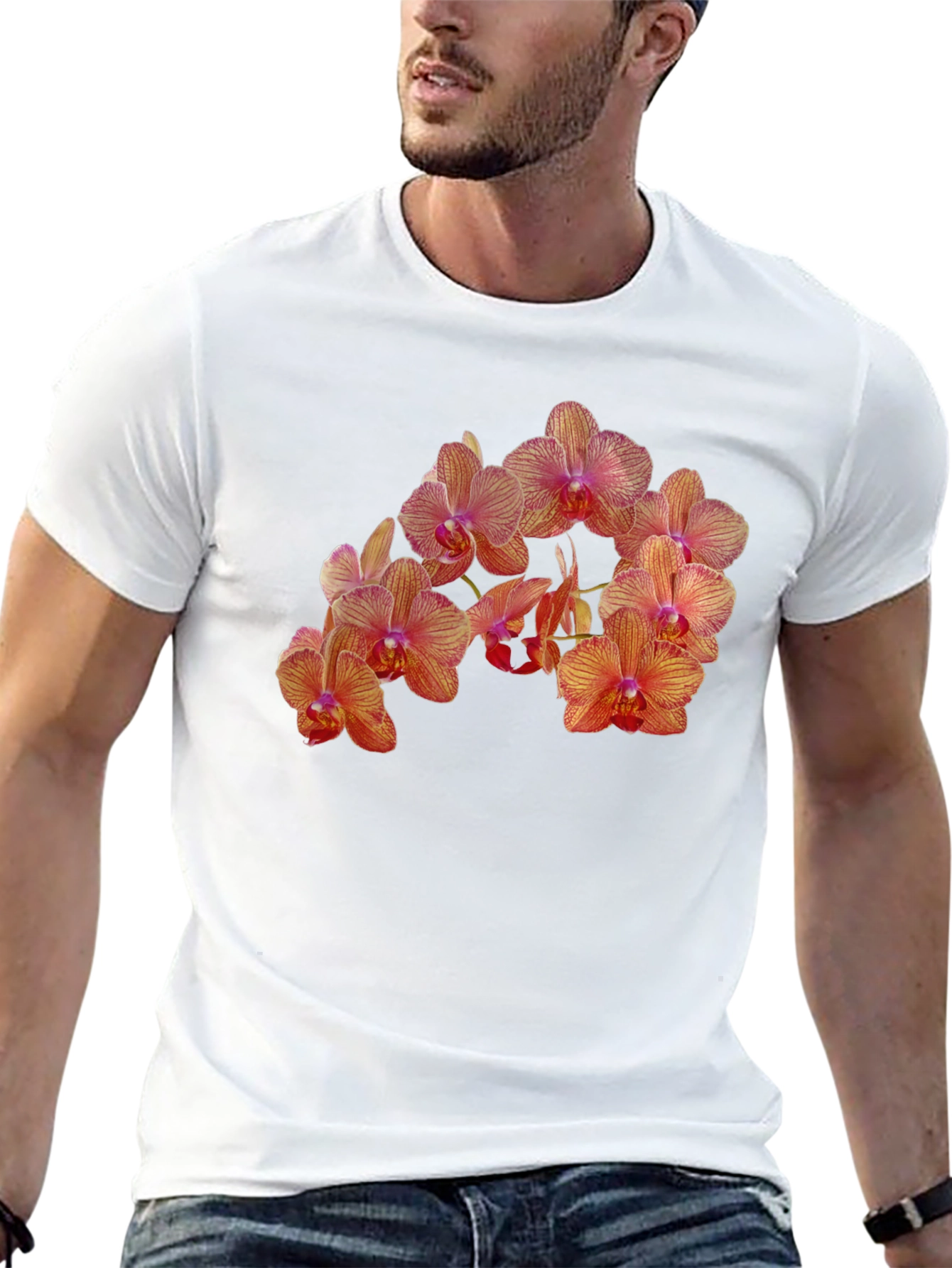 Orchid Flower Print T-Shirt