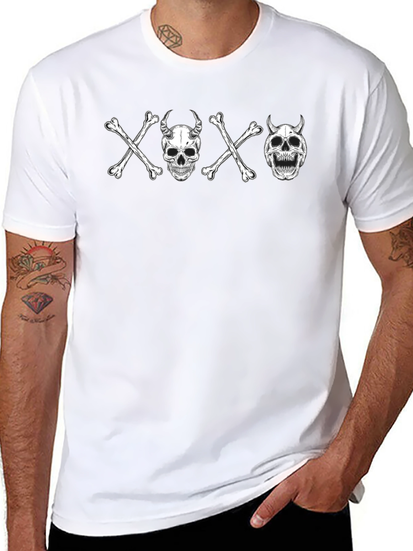 Skull & Crossbones Graphic Tee - Edgy Design