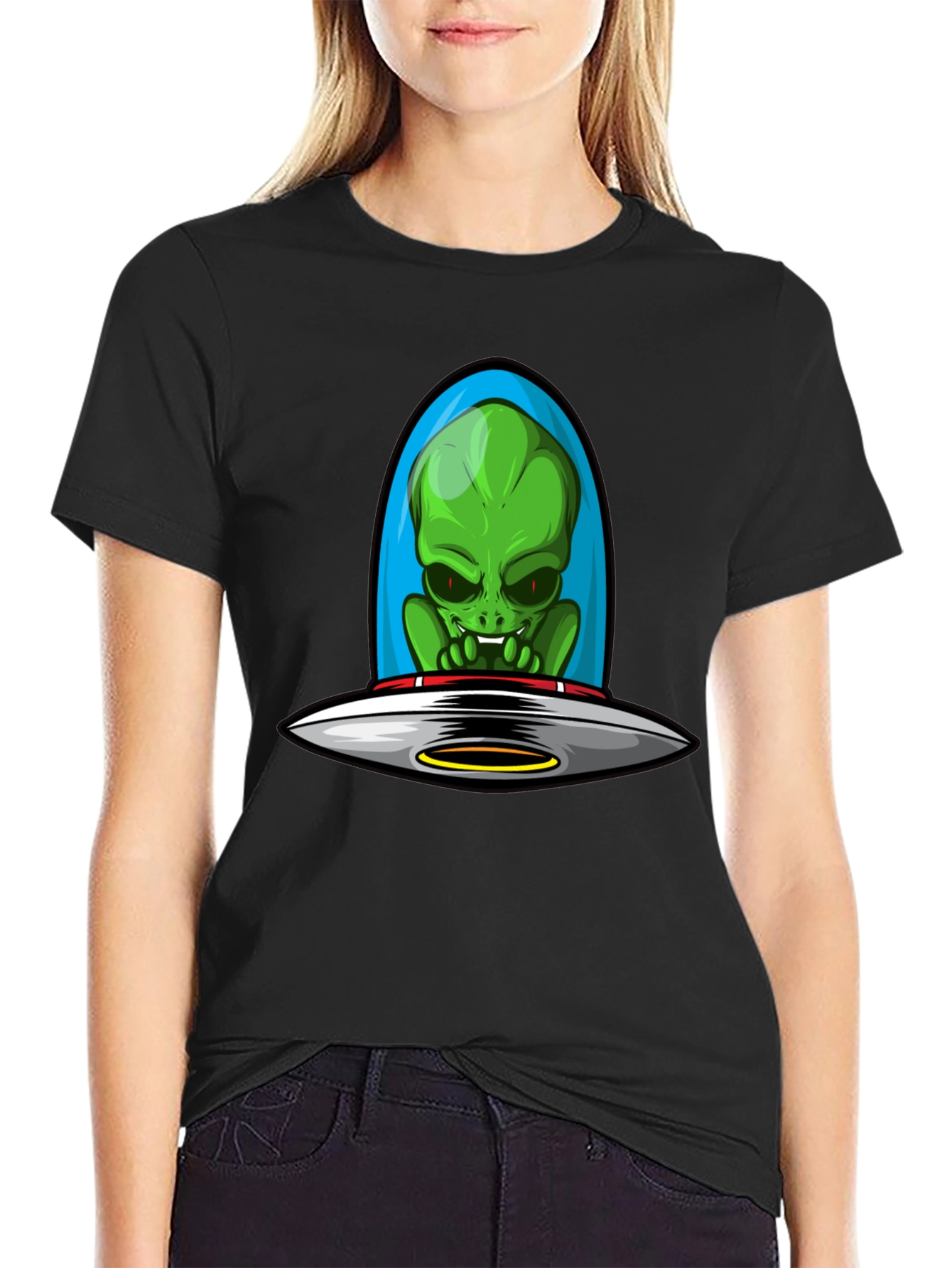 Alien UFO Graphic Tee - Sci-Fi Style