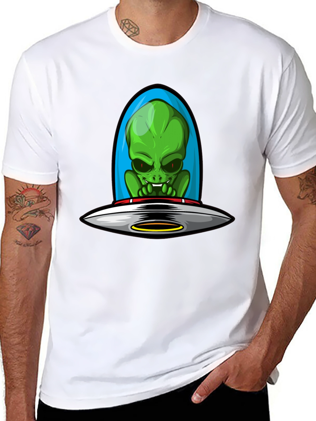 Alien UFO Graphic Tee - Sci-Fi Style