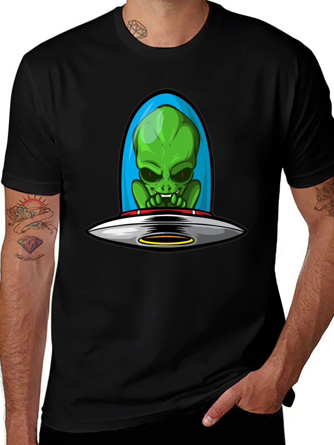 Alien UFO Graphic Tee - Sci-Fi Style