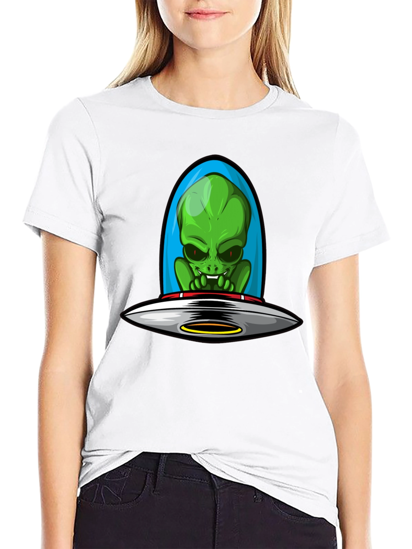 Alien UFO Graphic Tee - Sci-Fi Style