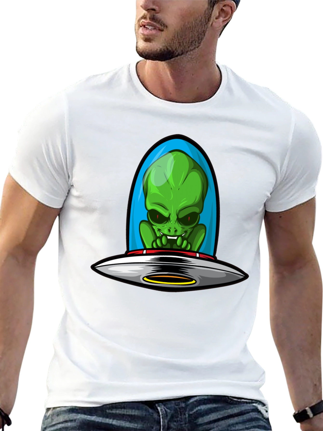 Alien UFO Graphic Tee - Sci-Fi Style