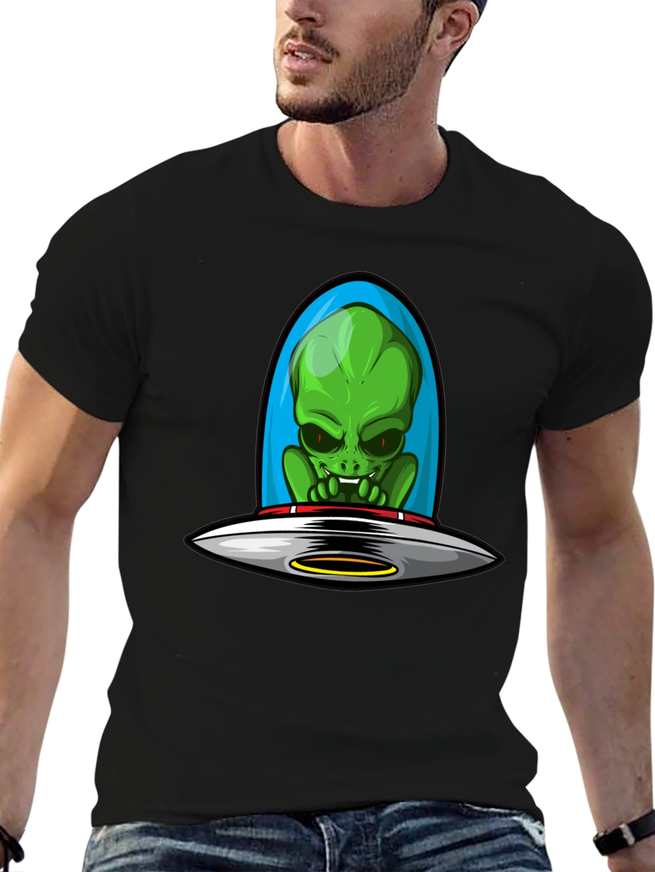 Alien UFO Graphic Tee - Sci-Fi Style