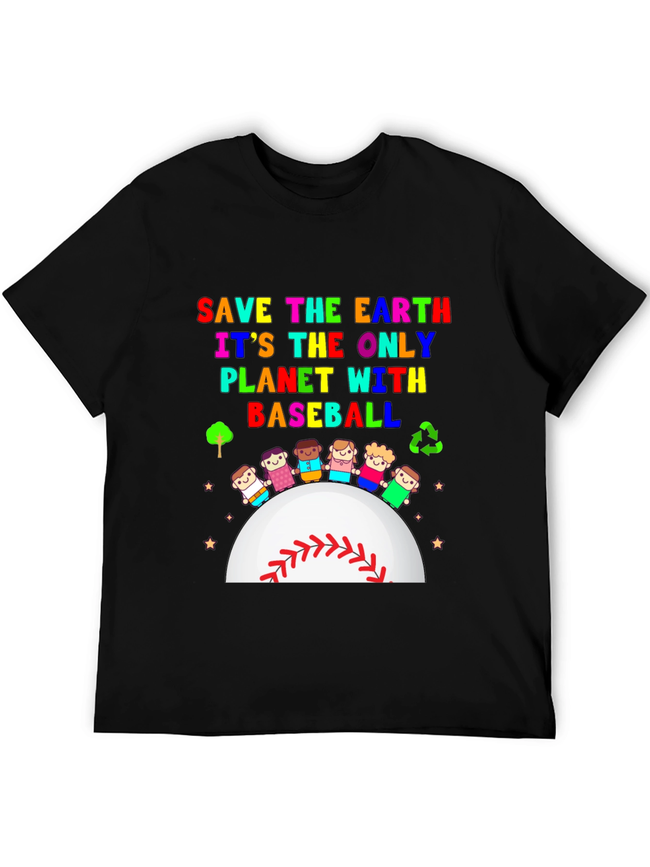 Save the Earth Baseball Planet Graphic Tee