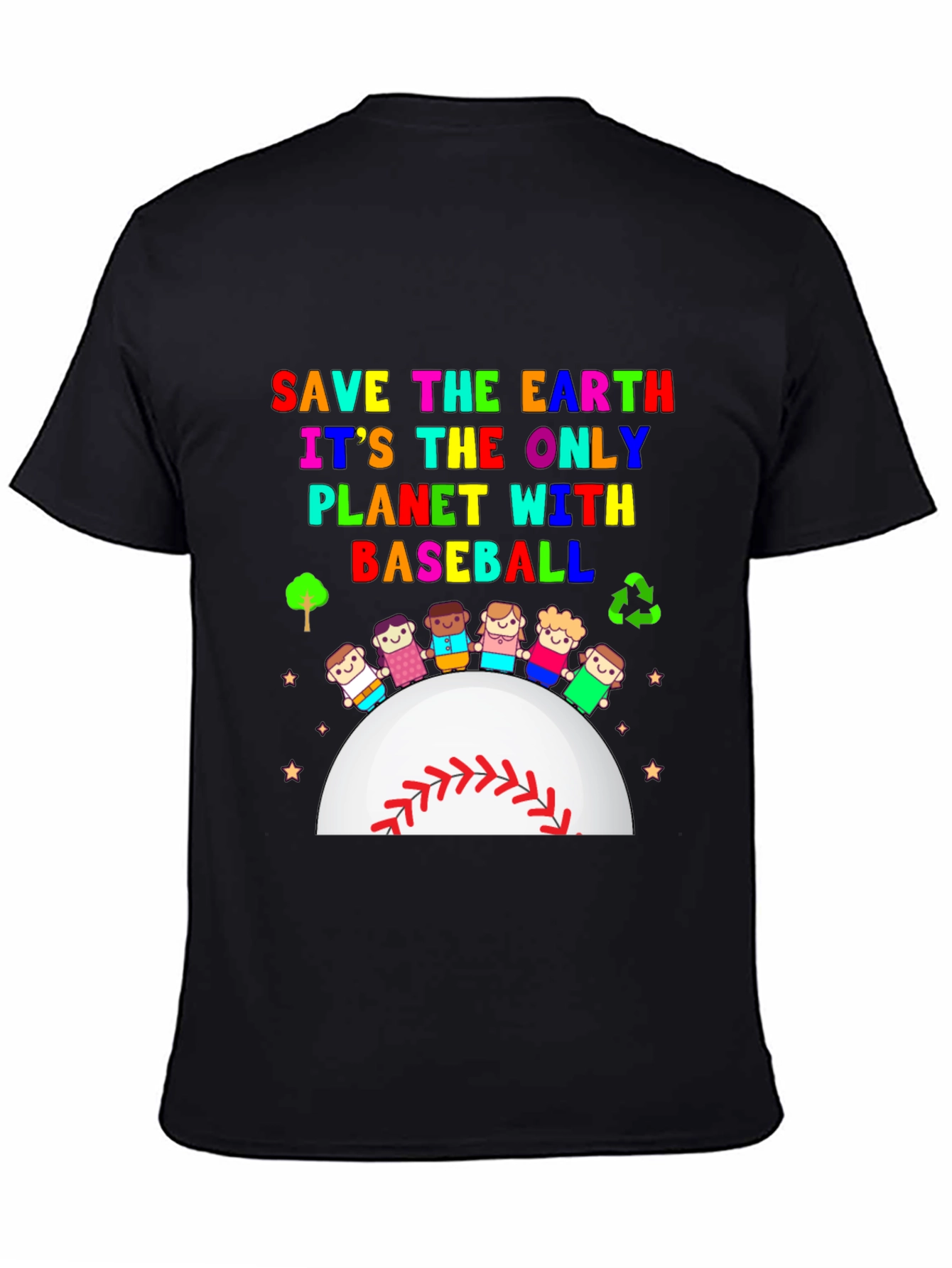 Save the Earth Baseball Planet Graphic Tee
