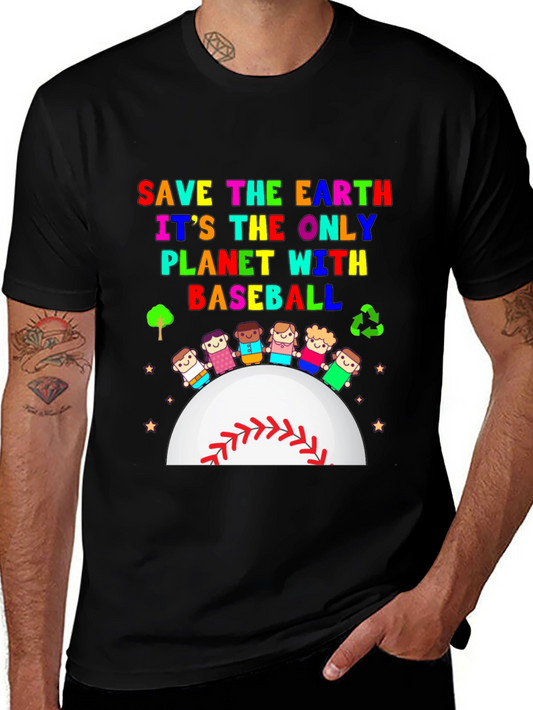 Save the Earth Baseball Planet Graphic Tee