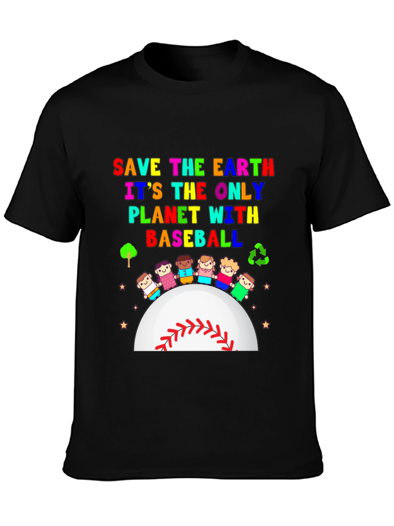 Save the Earth Baseball Planet Graphic Tee