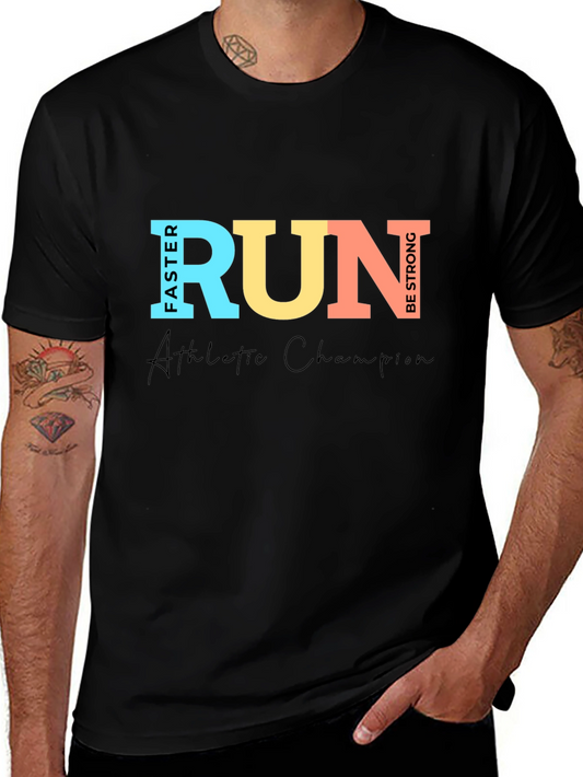 Run Faster Be Stronger Graphic Tee - Athletic Champion T-Shirt