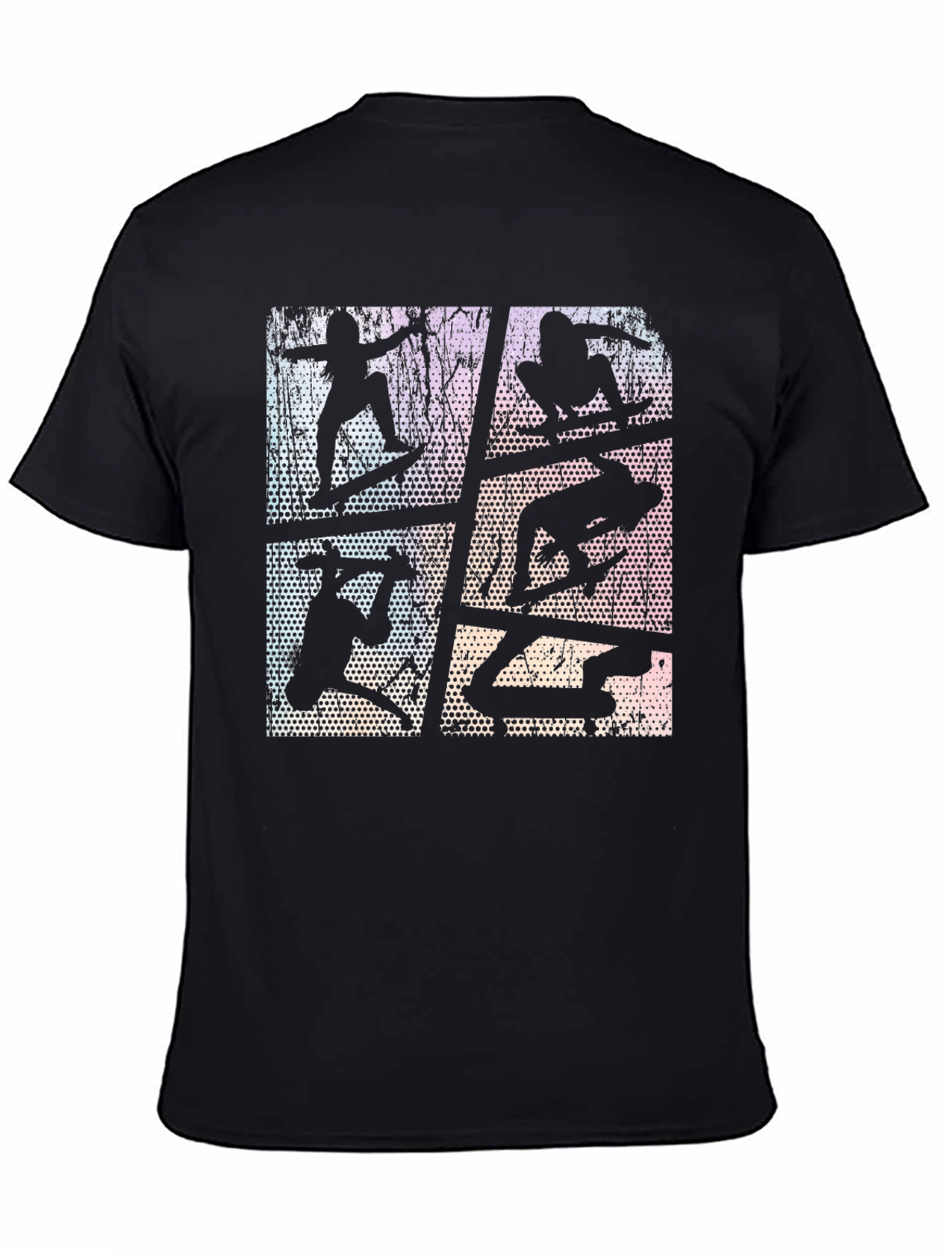 Skateboarding Silhouette Graphic Tee - Retro Style