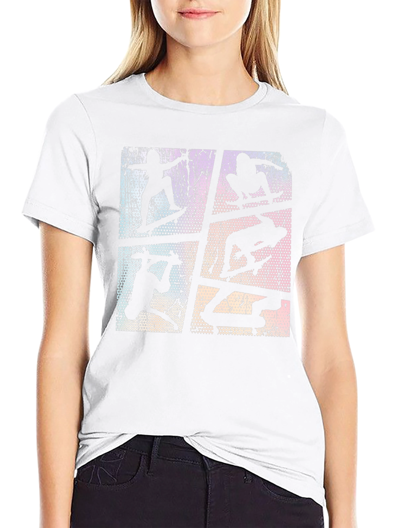 Skateboarding Silhouette Graphic Tee - Retro Style