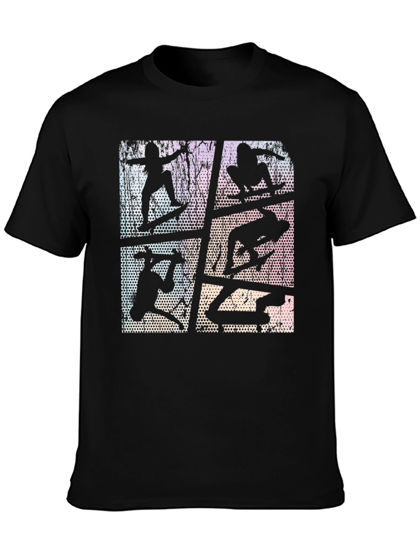 Skateboarding Silhouette Graphic Tee - Retro Style