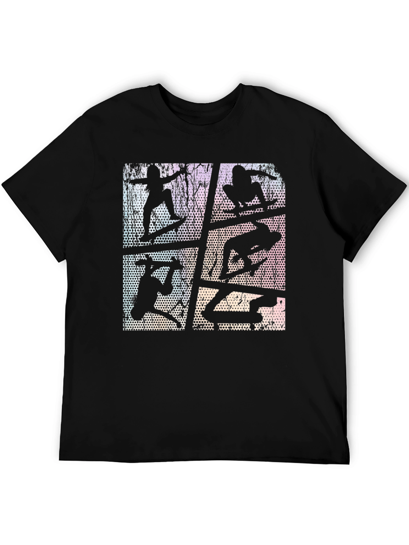 Skateboarding Silhouette Graphic Tee - Retro Style