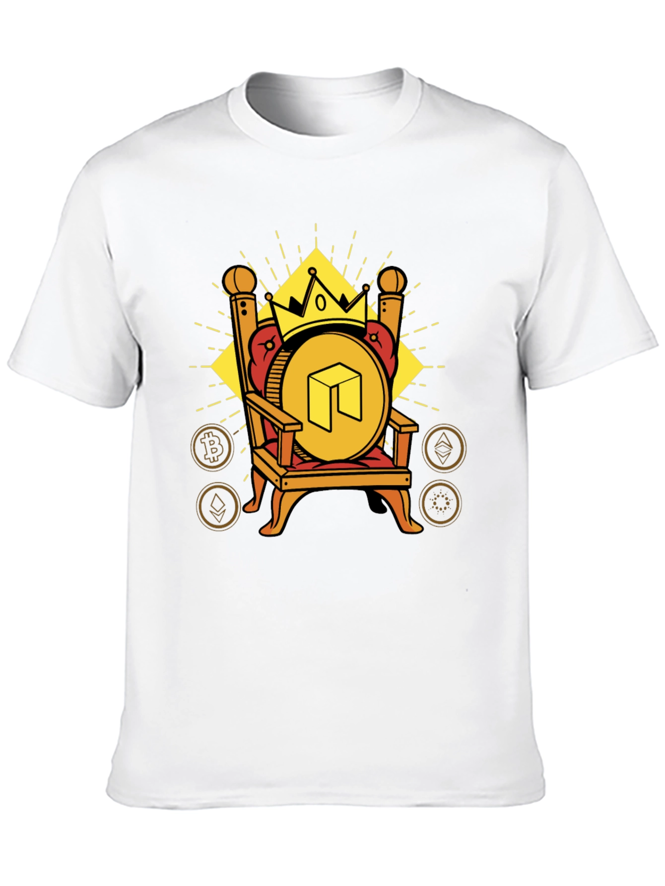 Crypto King T-Shirt - Neo Coin Throne Design