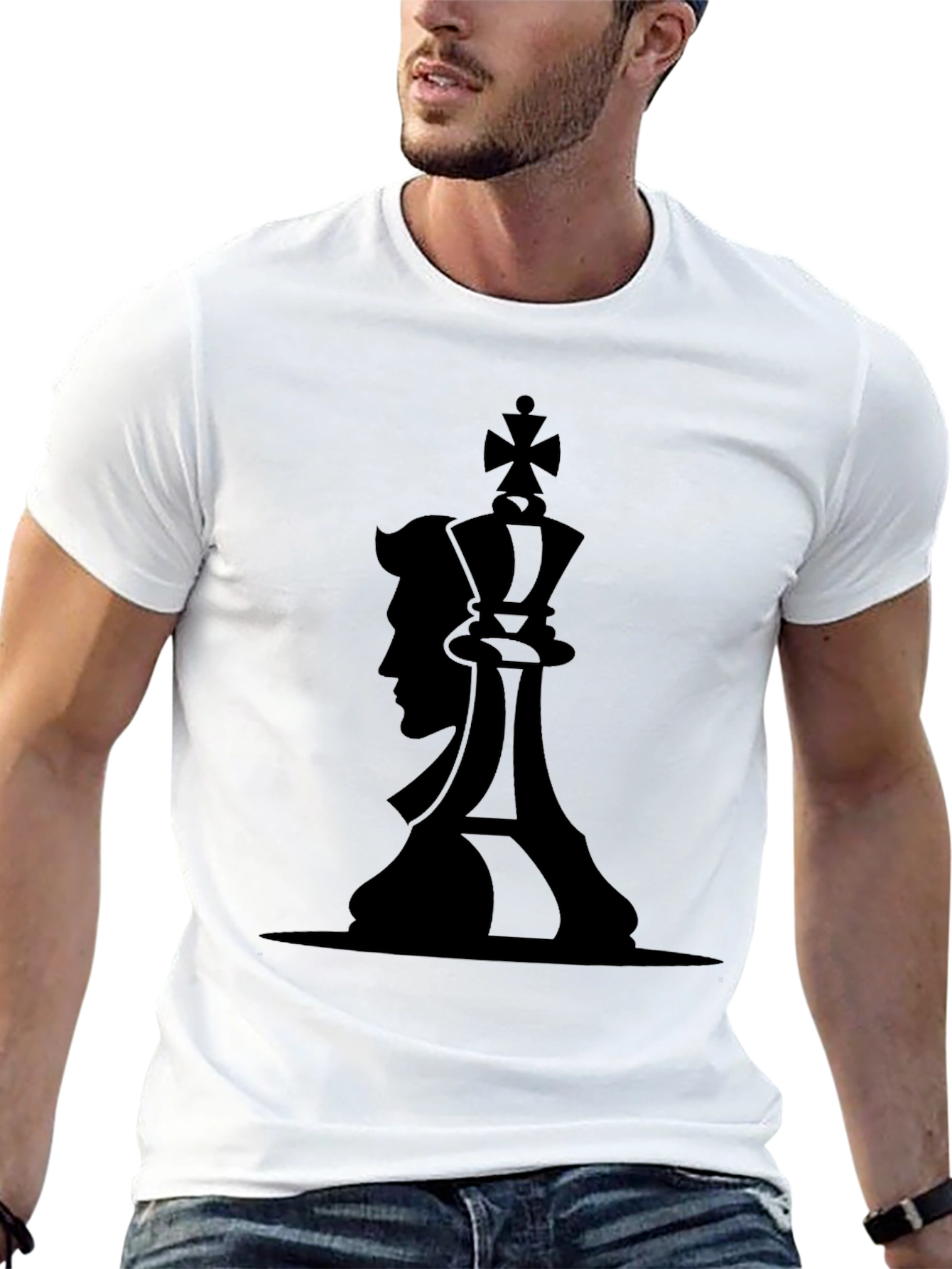 King & Man Graphic Black T-Shirt