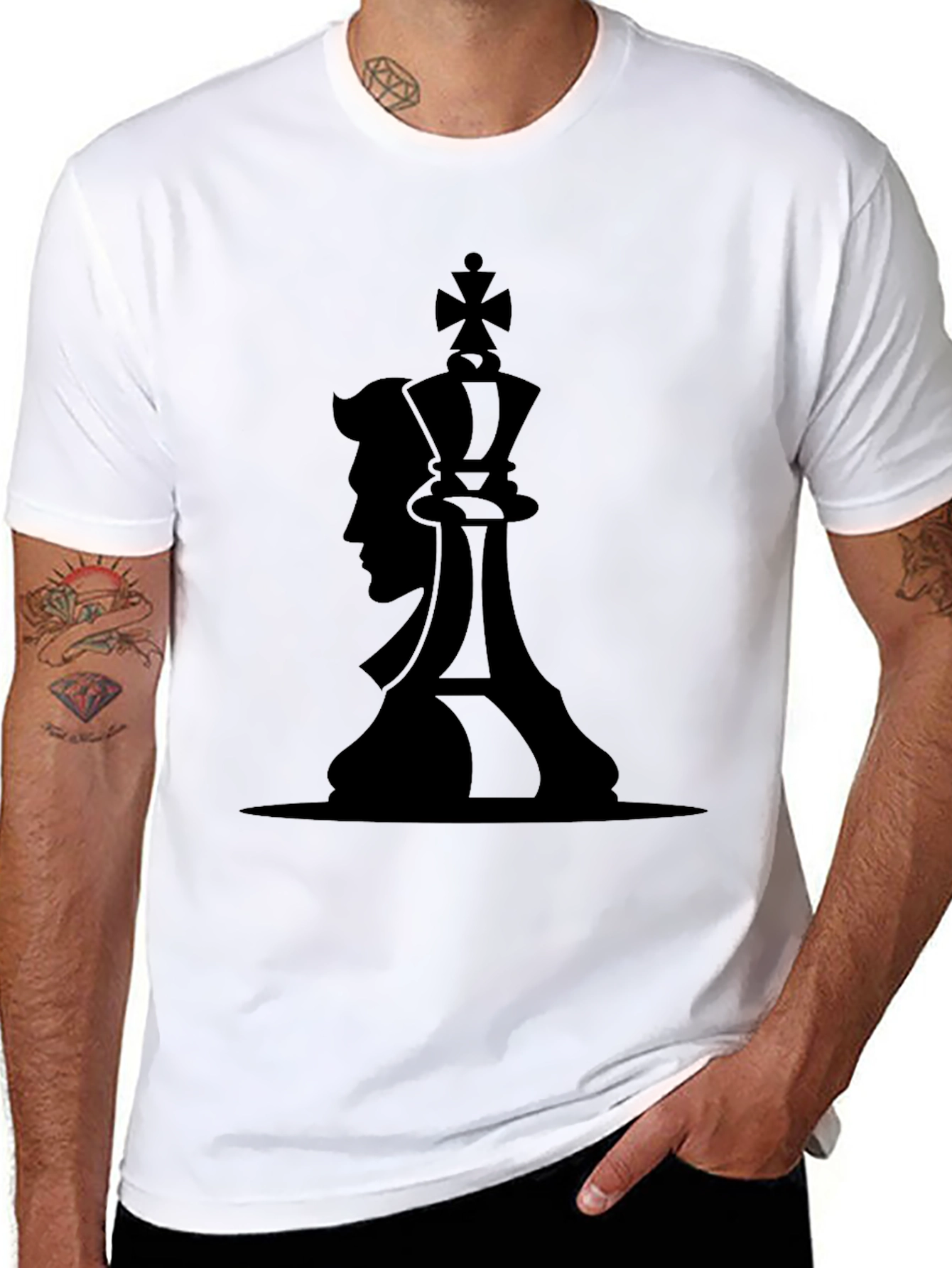 King & Man Graphic Black T-Shirt