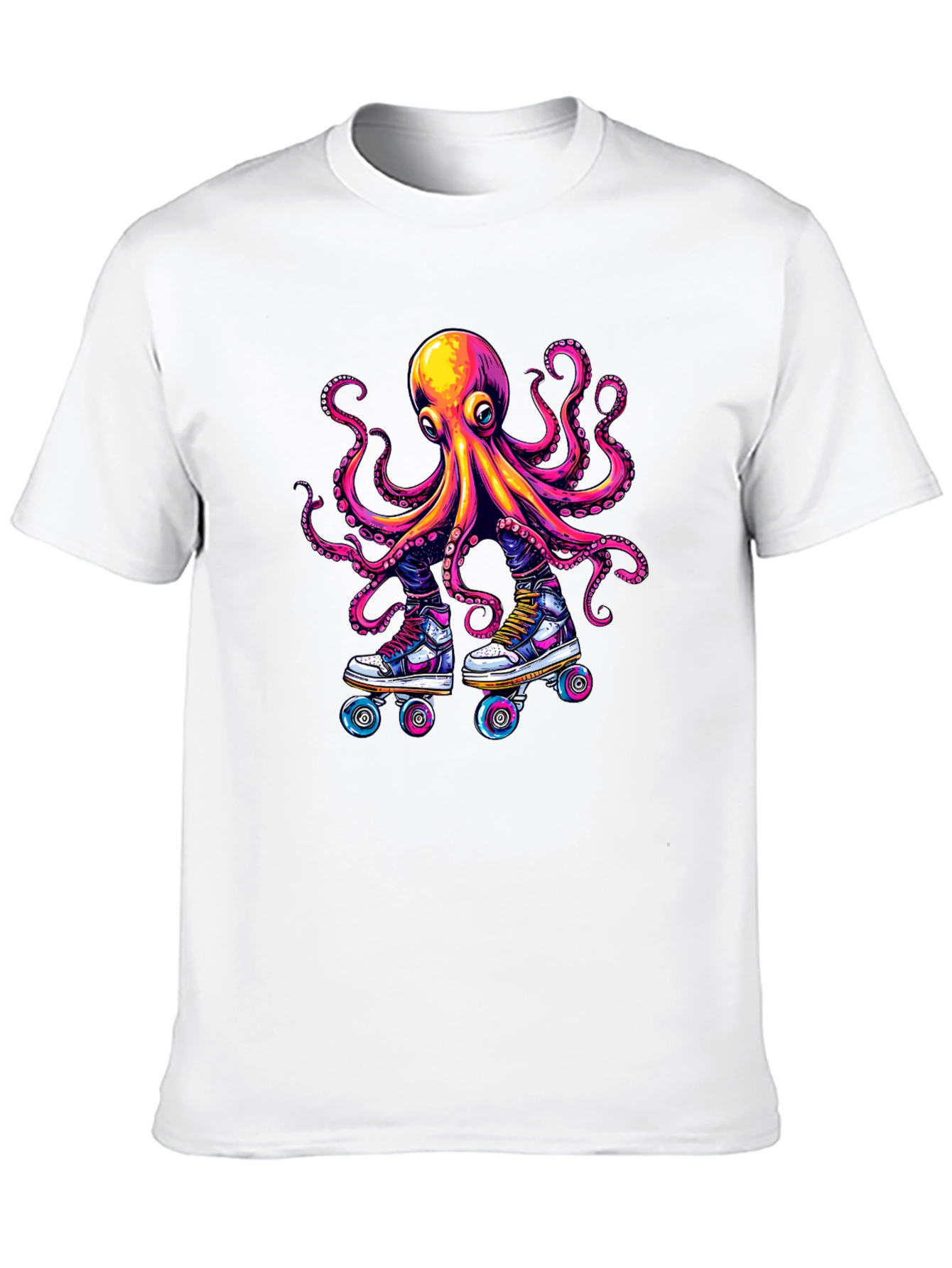 Octopus Roller Skate T-Shirt - Black Cotton Tee
