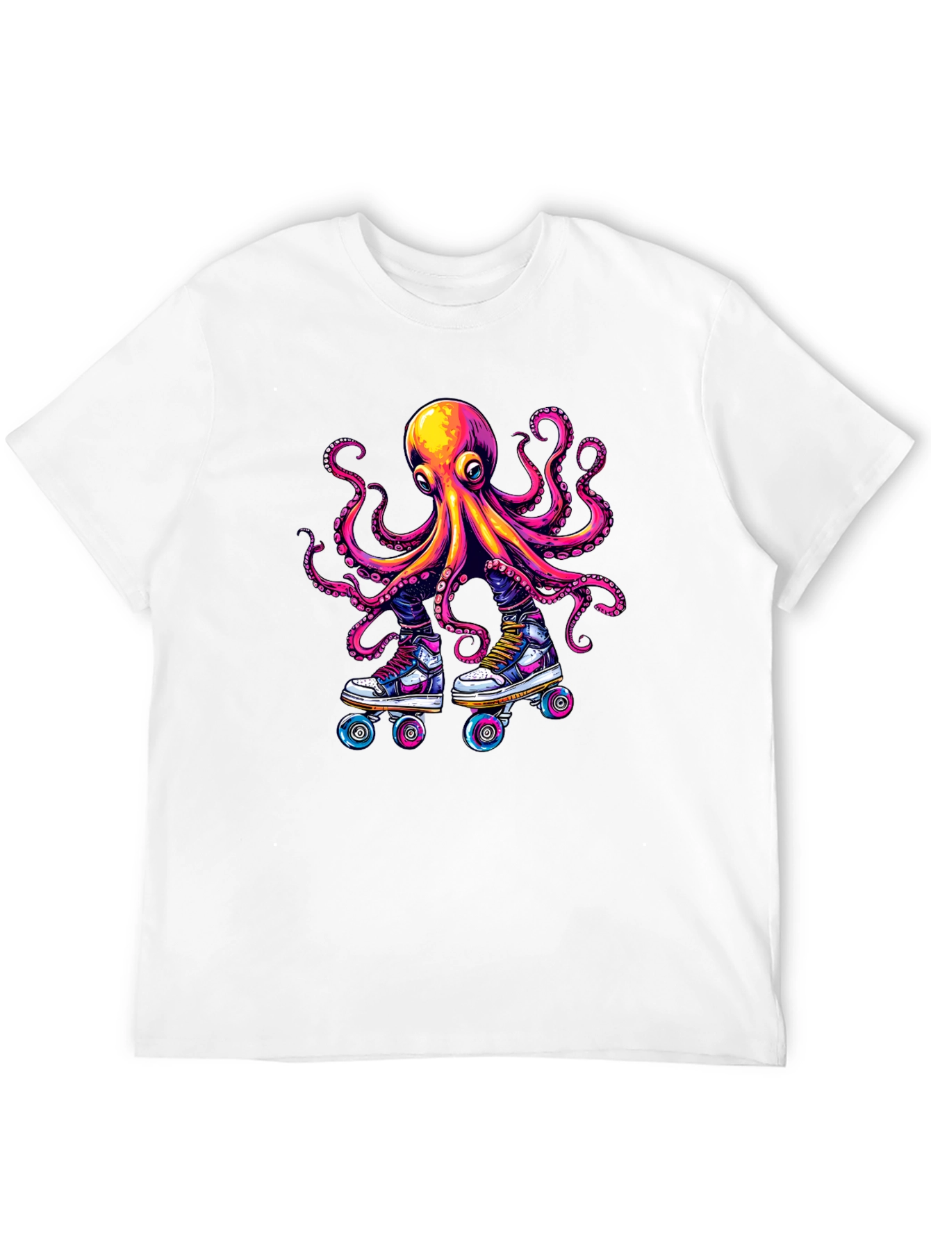 Octopus Roller Skate T-Shirt - Black Cotton Tee