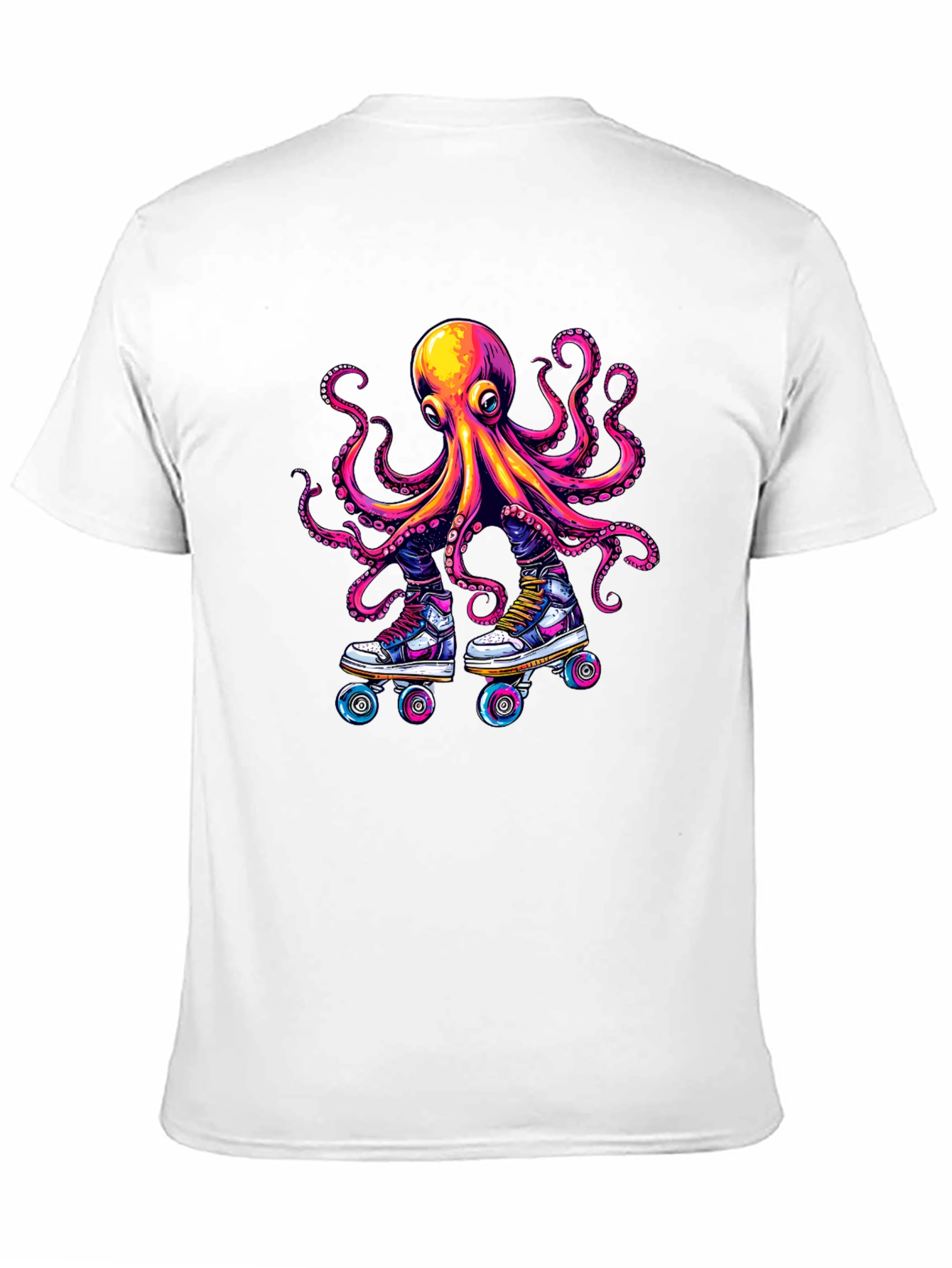 Octopus Roller Skate T-Shirt - Black Cotton Tee