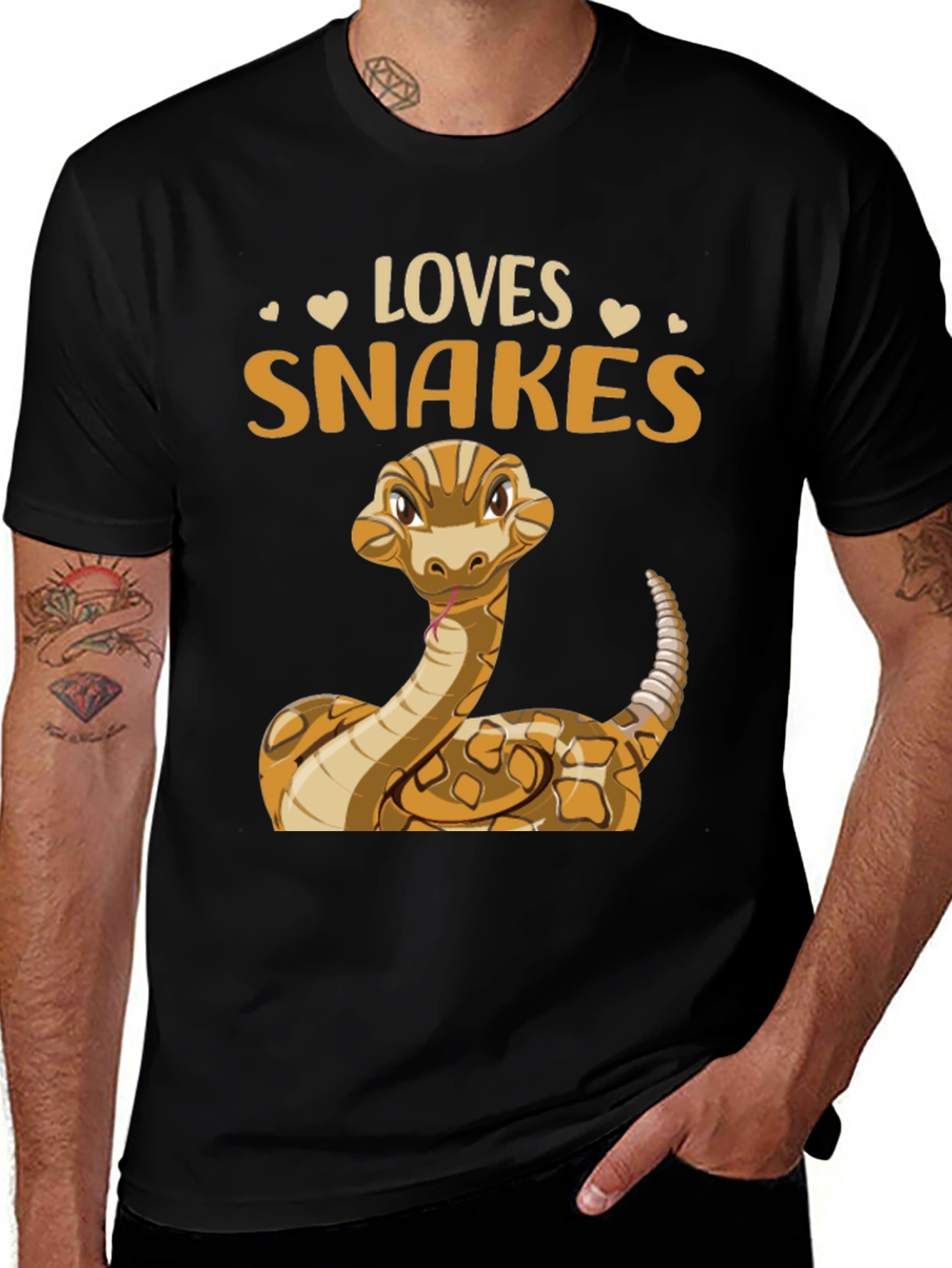 Loves Snakes T-Shirt - Cute Reptile Graphic Tee