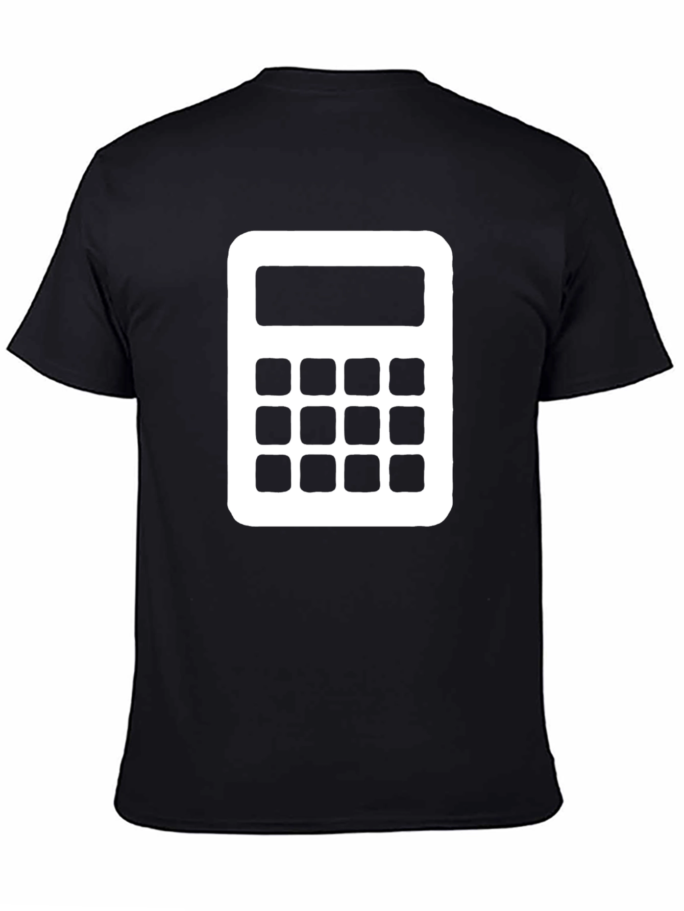 Calculator Graphic Tee - Black Cotton Blend T-Shirt