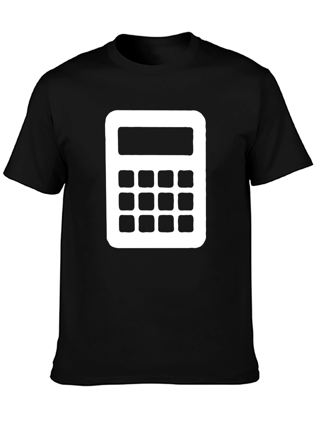 Calculator Graphic Tee - Black Cotton Blend T-Shirt