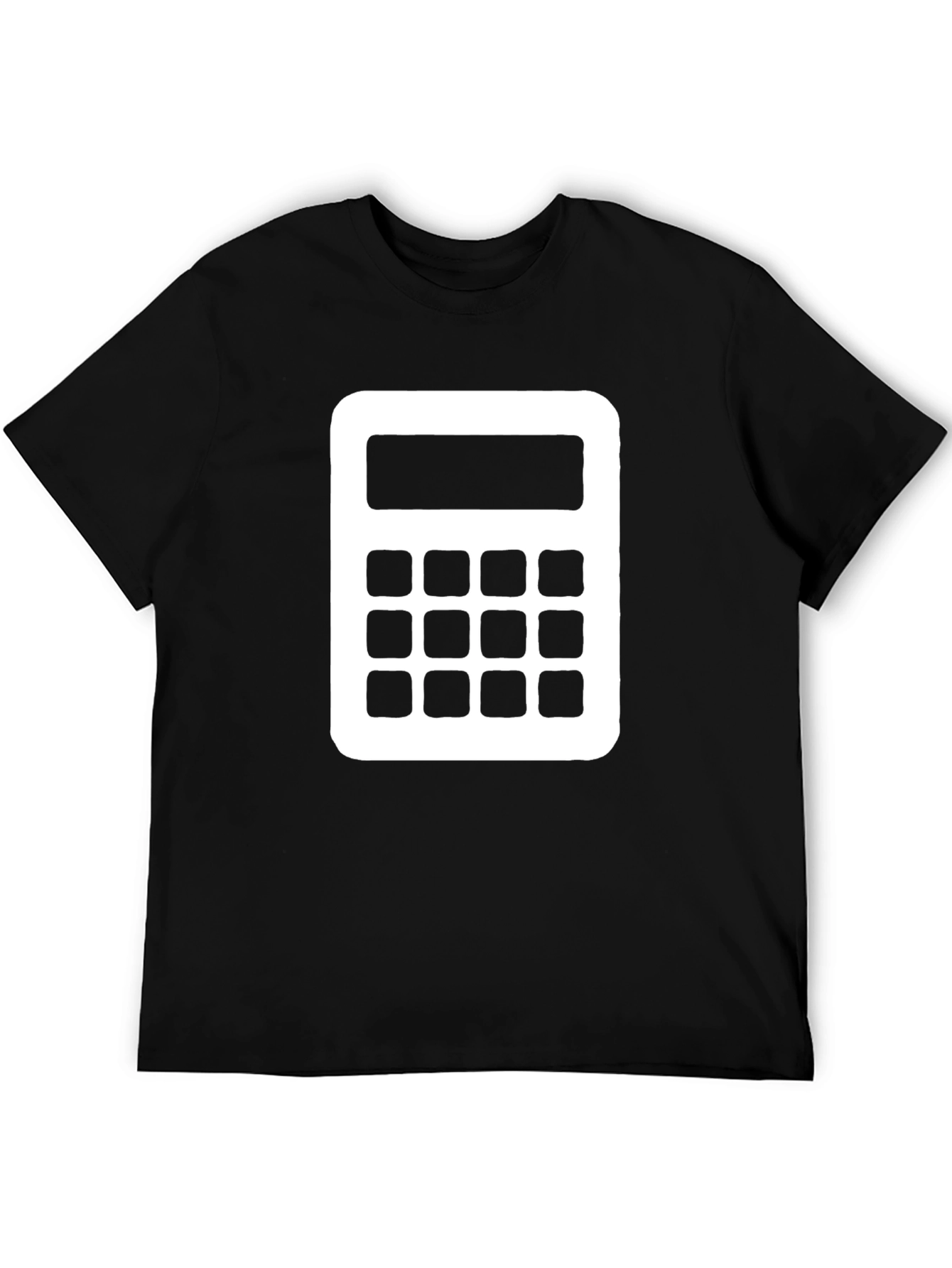 Calculator Graphic Tee - Black Cotton Blend T-Shirt