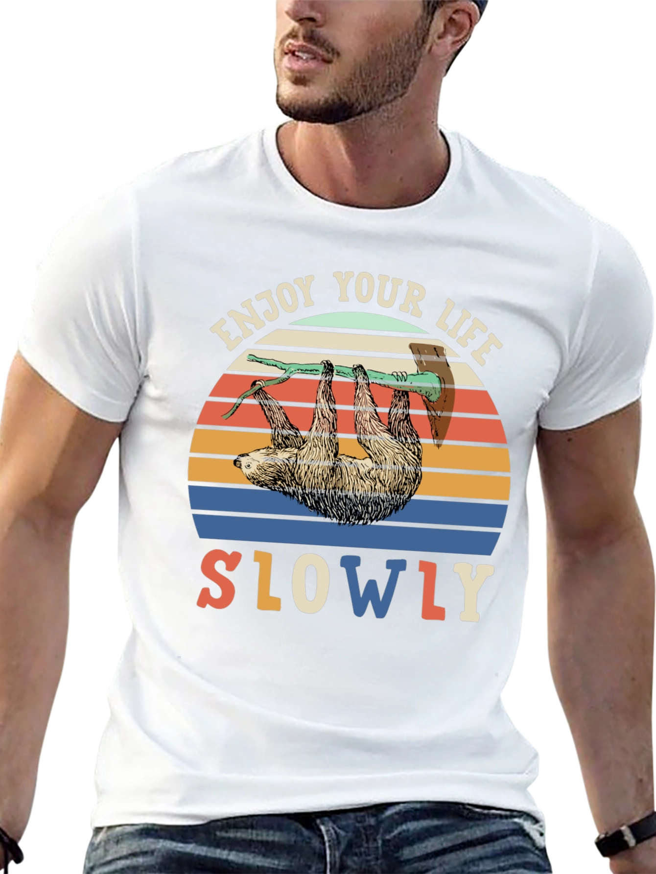 Enjoy Life Slowly Sloth Graphic Tee