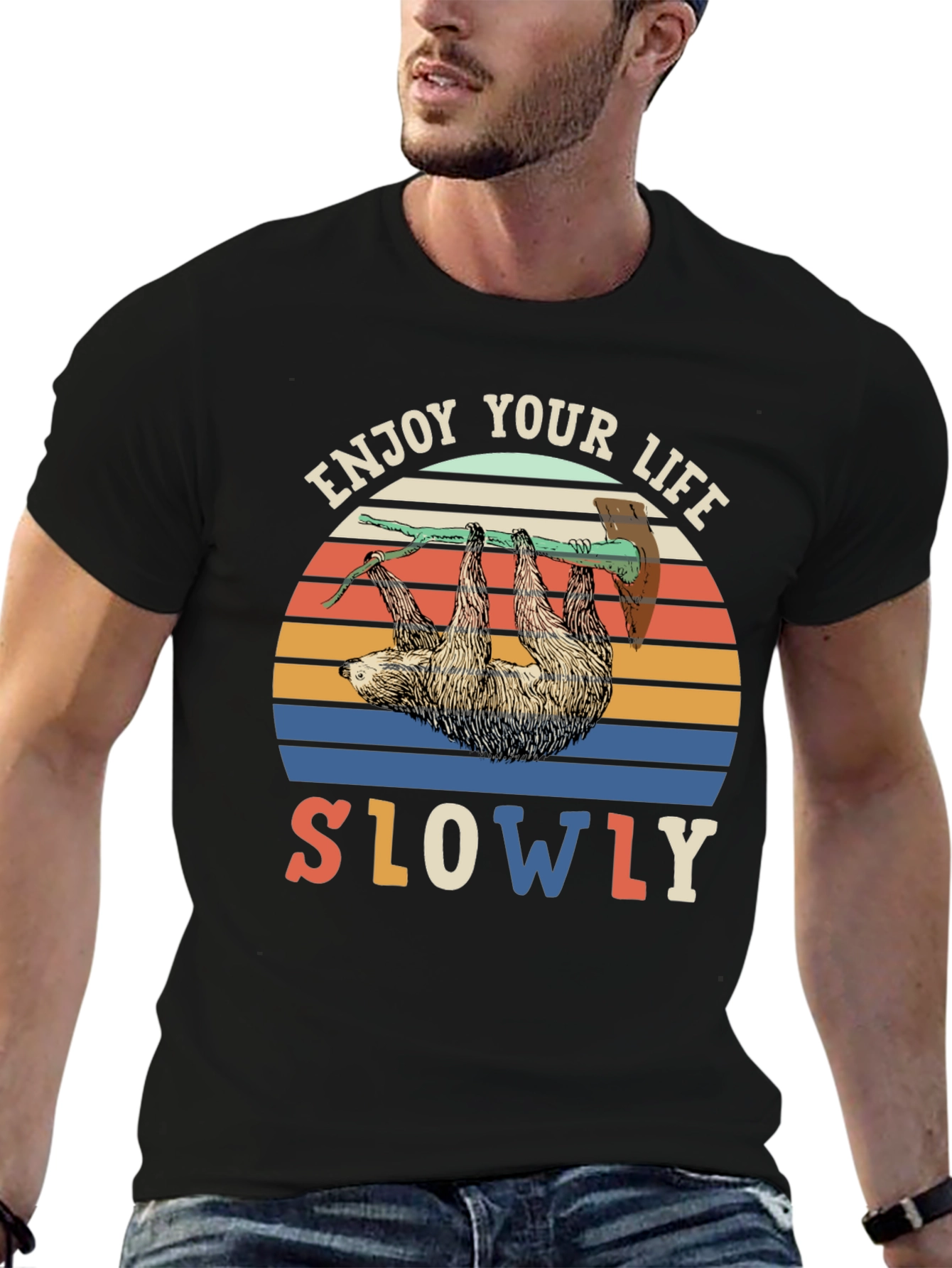 Enjoy Life Slowly Sloth Graphic Tee
