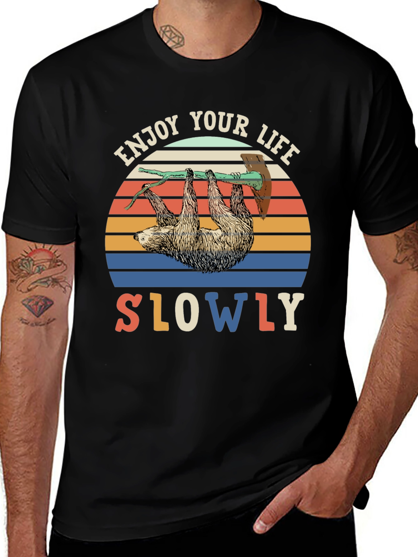 Enjoy Life Slowly Sloth Graphic Tee