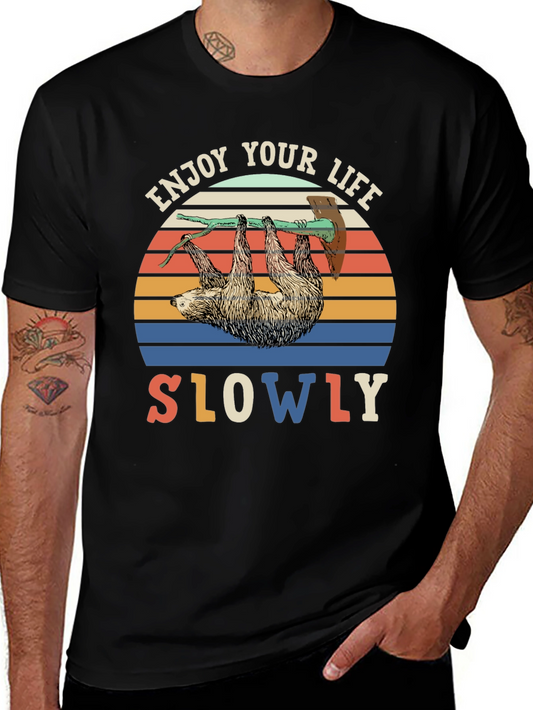 Enjoy Life Slowly Sloth Graphic Tee