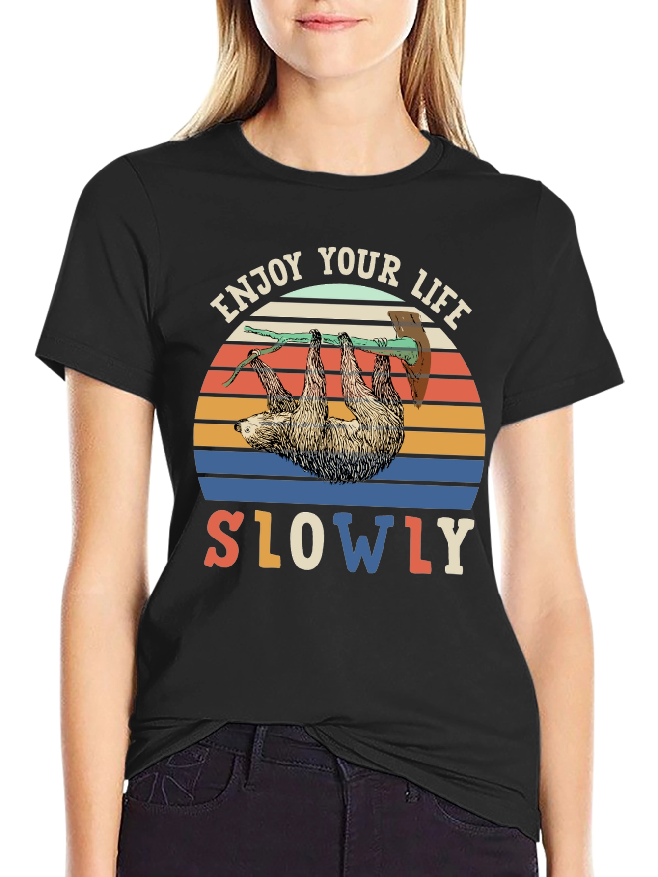 Enjoy Life Slowly Sloth Graphic Tee