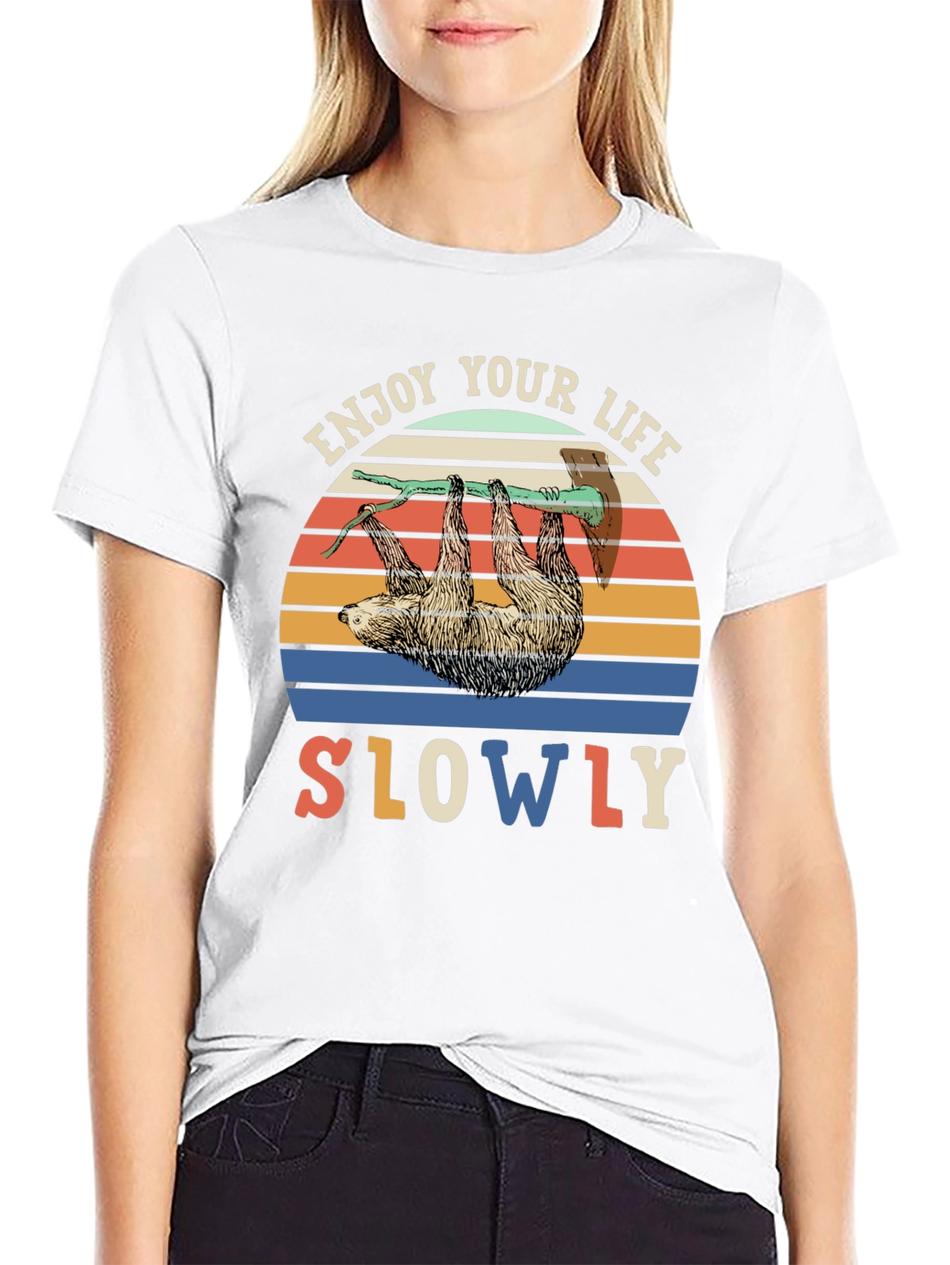 Enjoy Life Slowly Sloth Graphic Tee