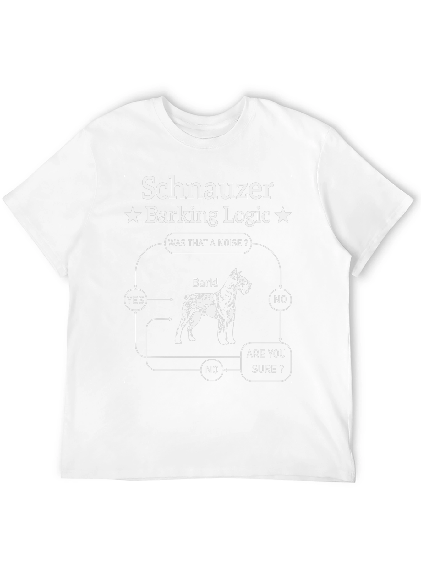 Schnauzer Barking Logic T-Shirt Funny Dog Tee