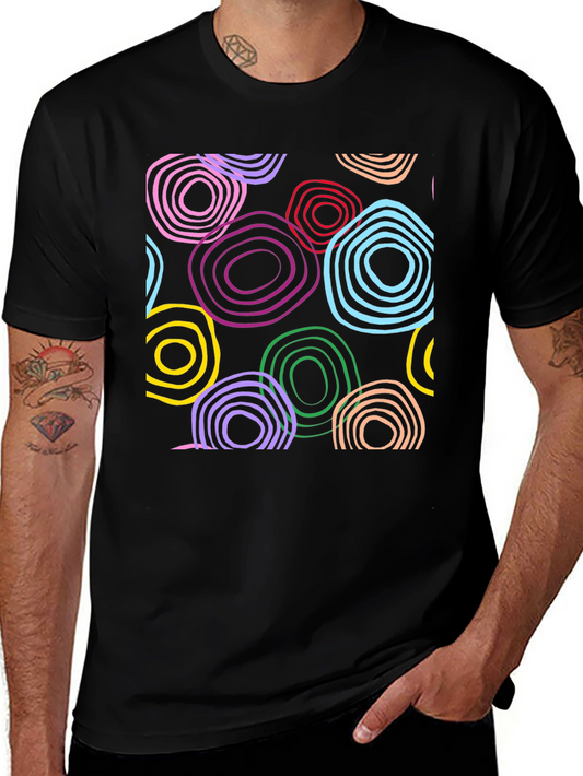 Funky Rings Graphic Black T-Shirt