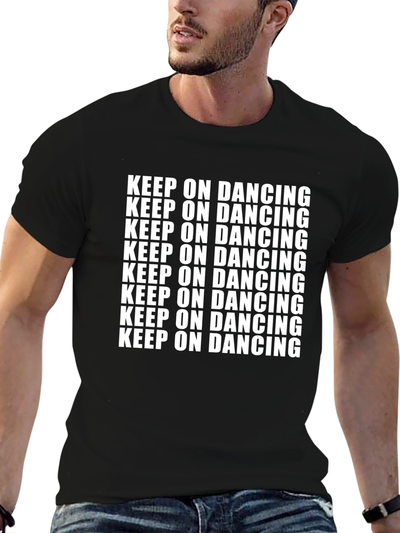 Keep On Dancing Graphic Tee - Black Cotton Shirt