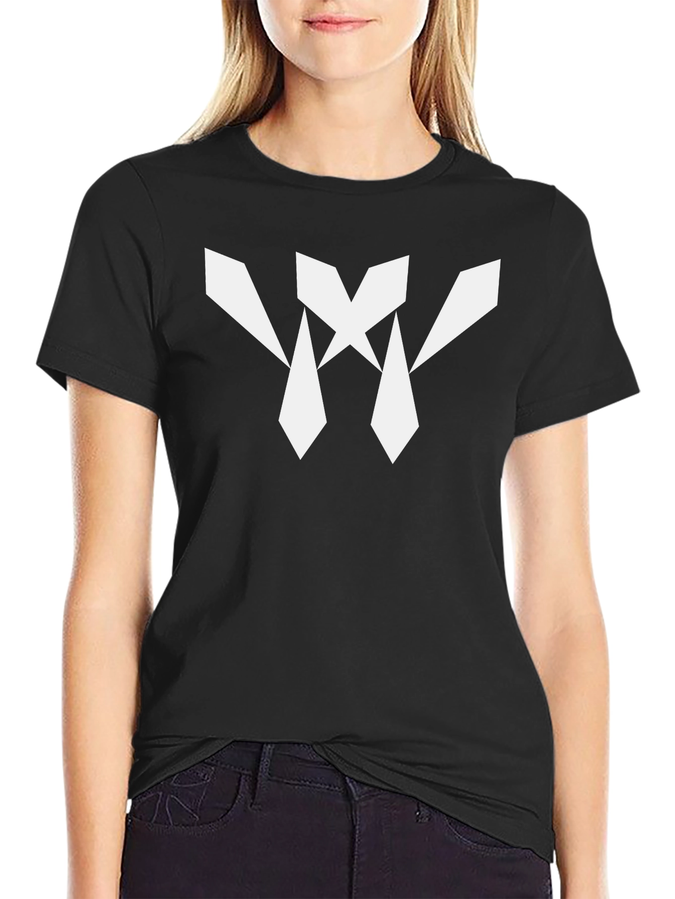 Geometric Graphic Tee - Modern Black T-Shirt
