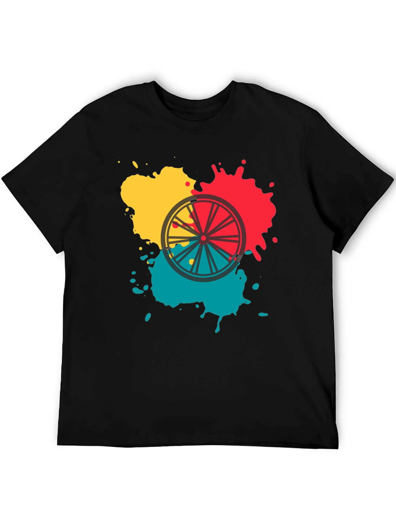 Abstract Bike Wheel Graphic Tee - Soft Cotton Blend
