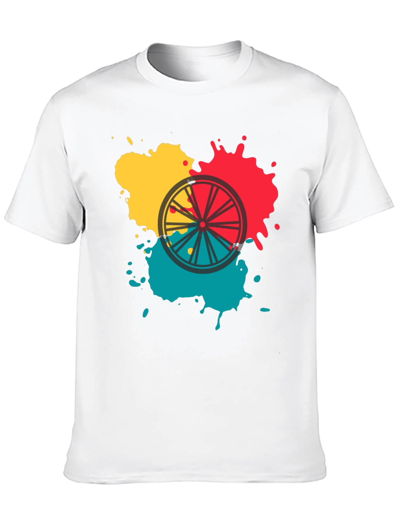Abstract Bike Wheel Graphic Tee - Soft Cotton Blend