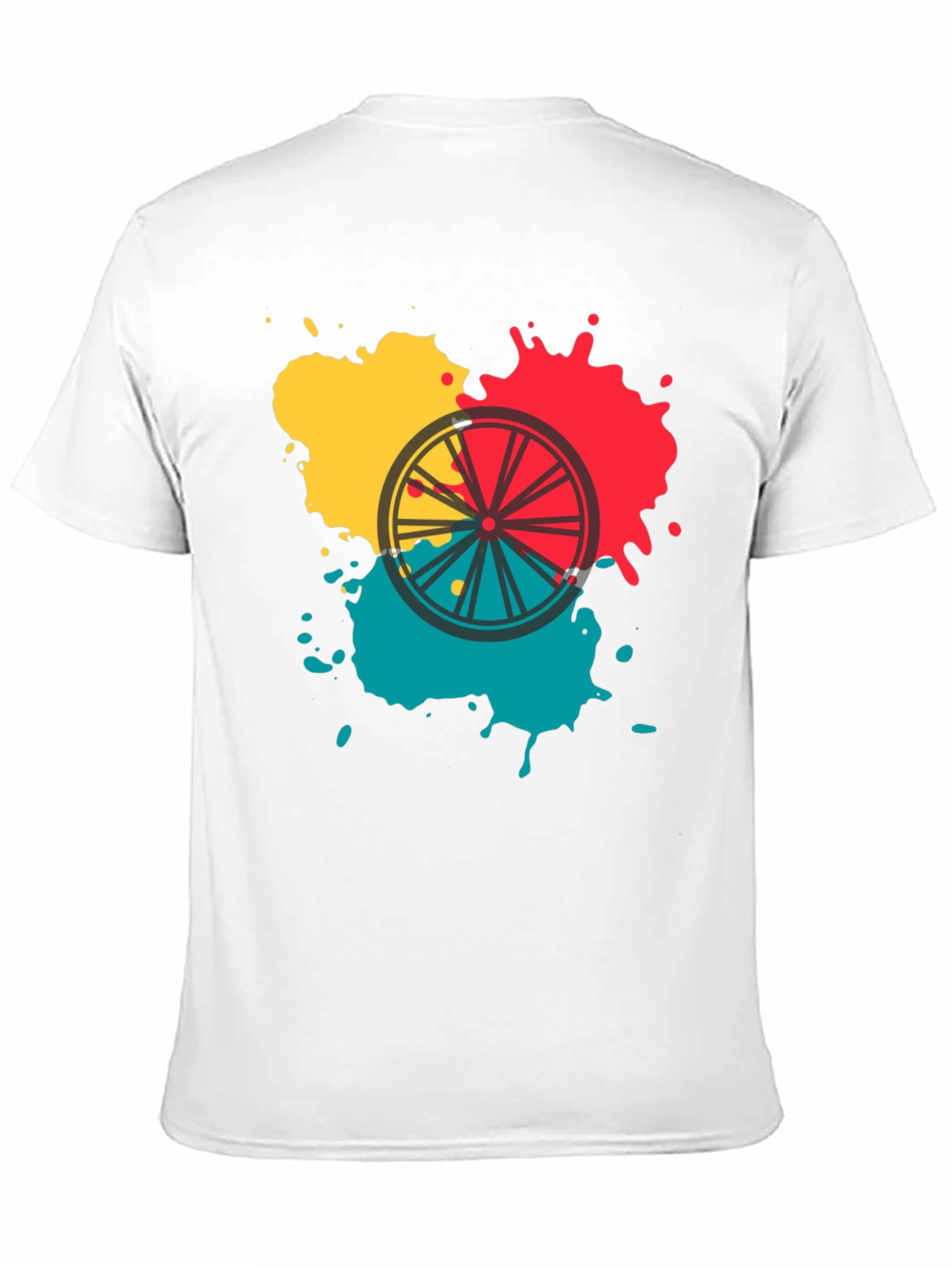 Abstract Bike Wheel Graphic Tee - Soft Cotton Blend