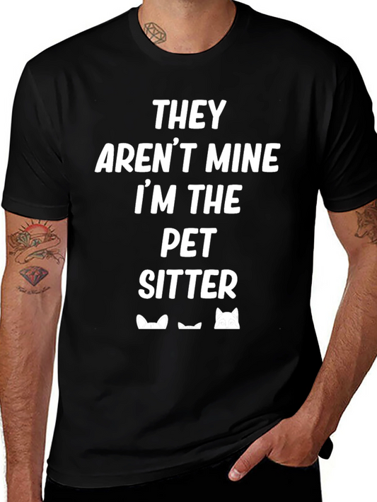 Funny Pet Sitter T-Shirt Cat Peek Design