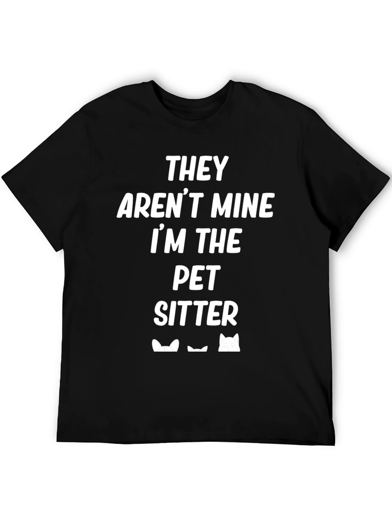 Funny Pet Sitter T-Shirt Cat Peek Design